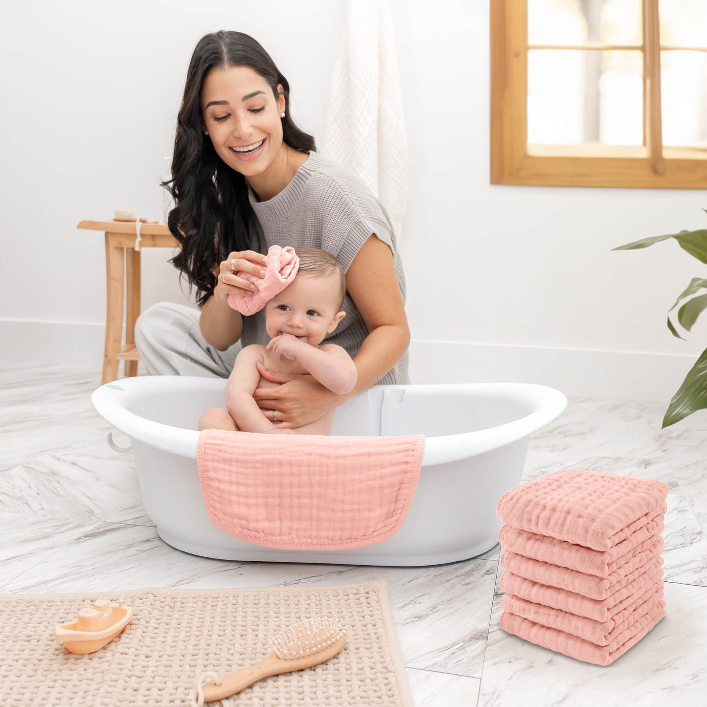Muslin Washcloths in Lace