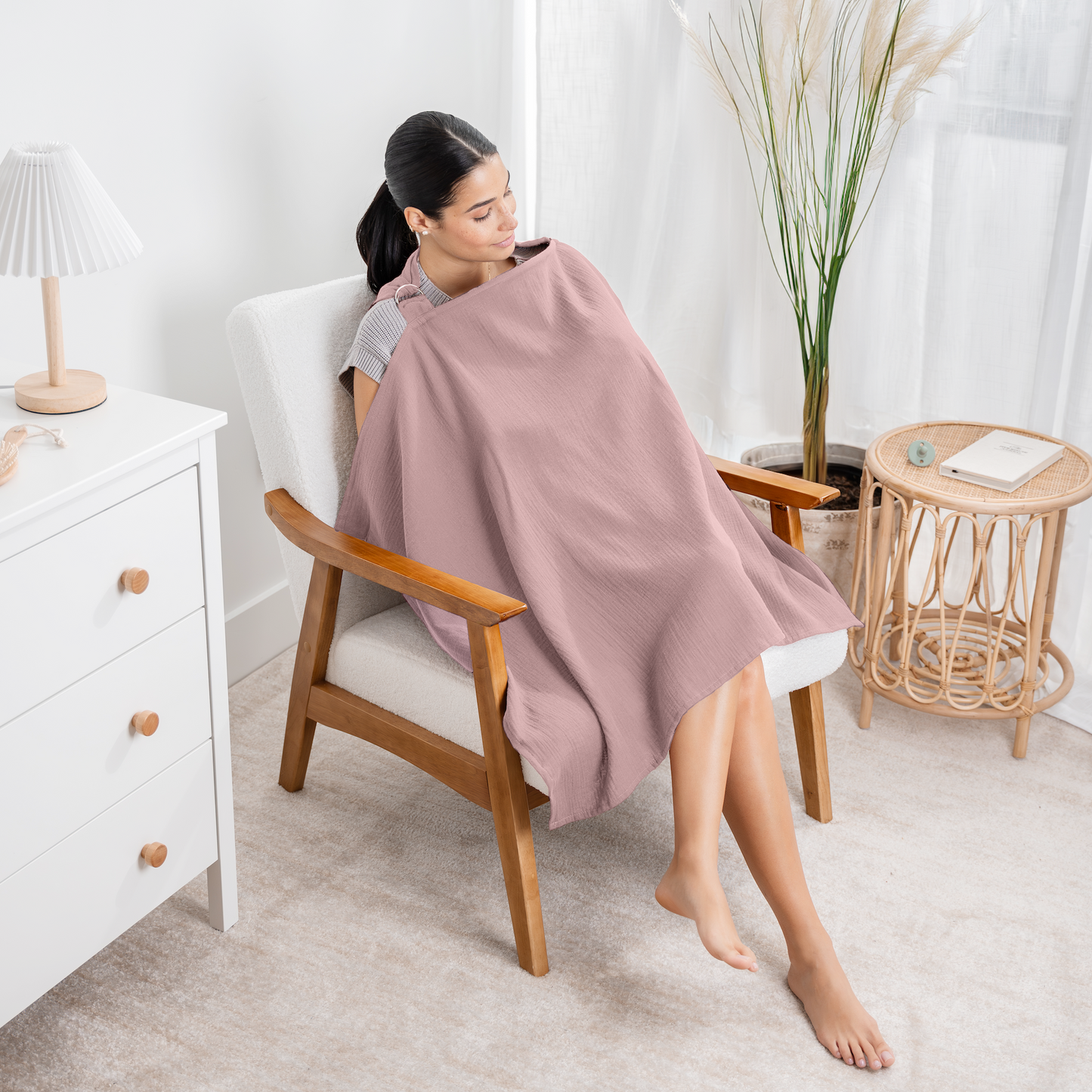 Muslin Nursing Cover, Pack of 1 in Mauve