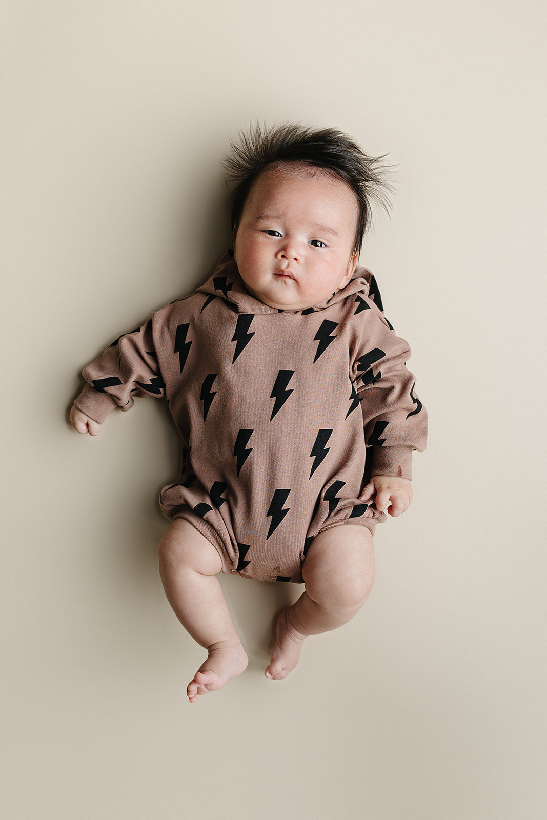 Hooded Bubble Romper  | Mocha Bolts