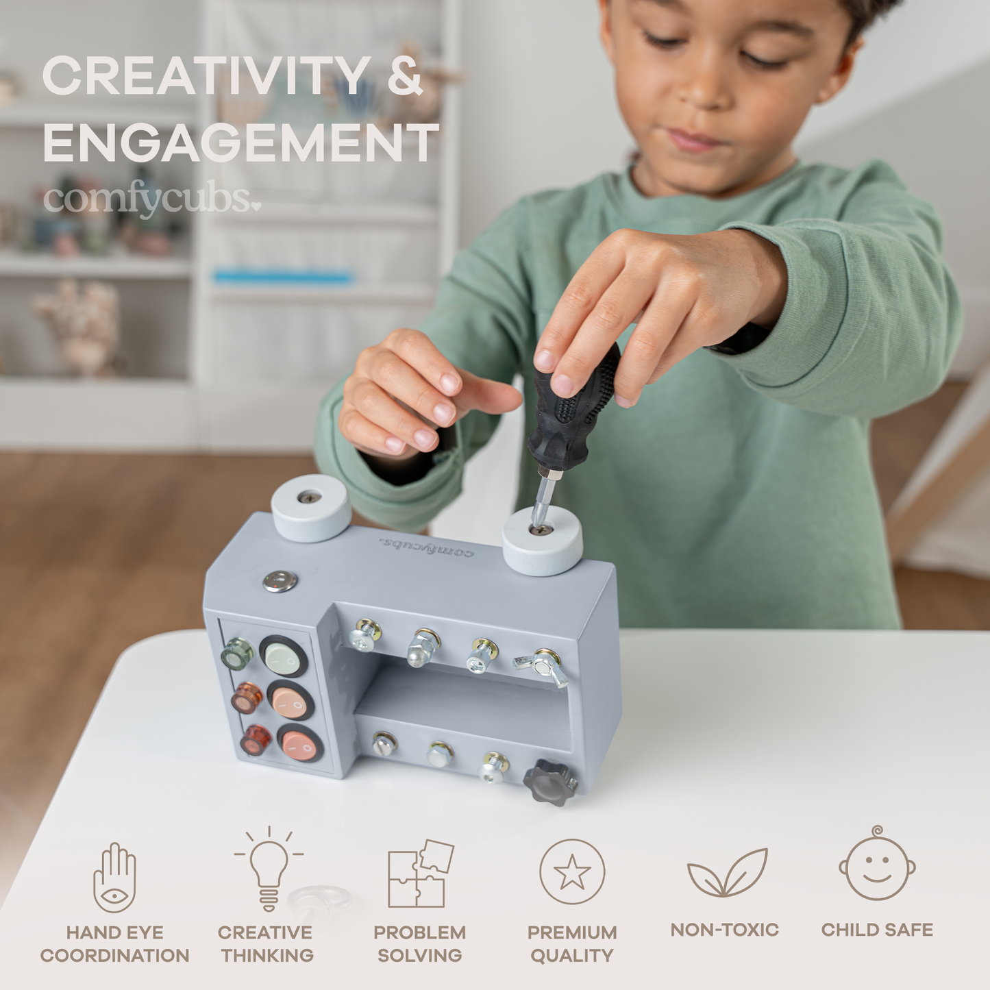 Busy Board Toy Truck Set for 3+ in Pacific Blue