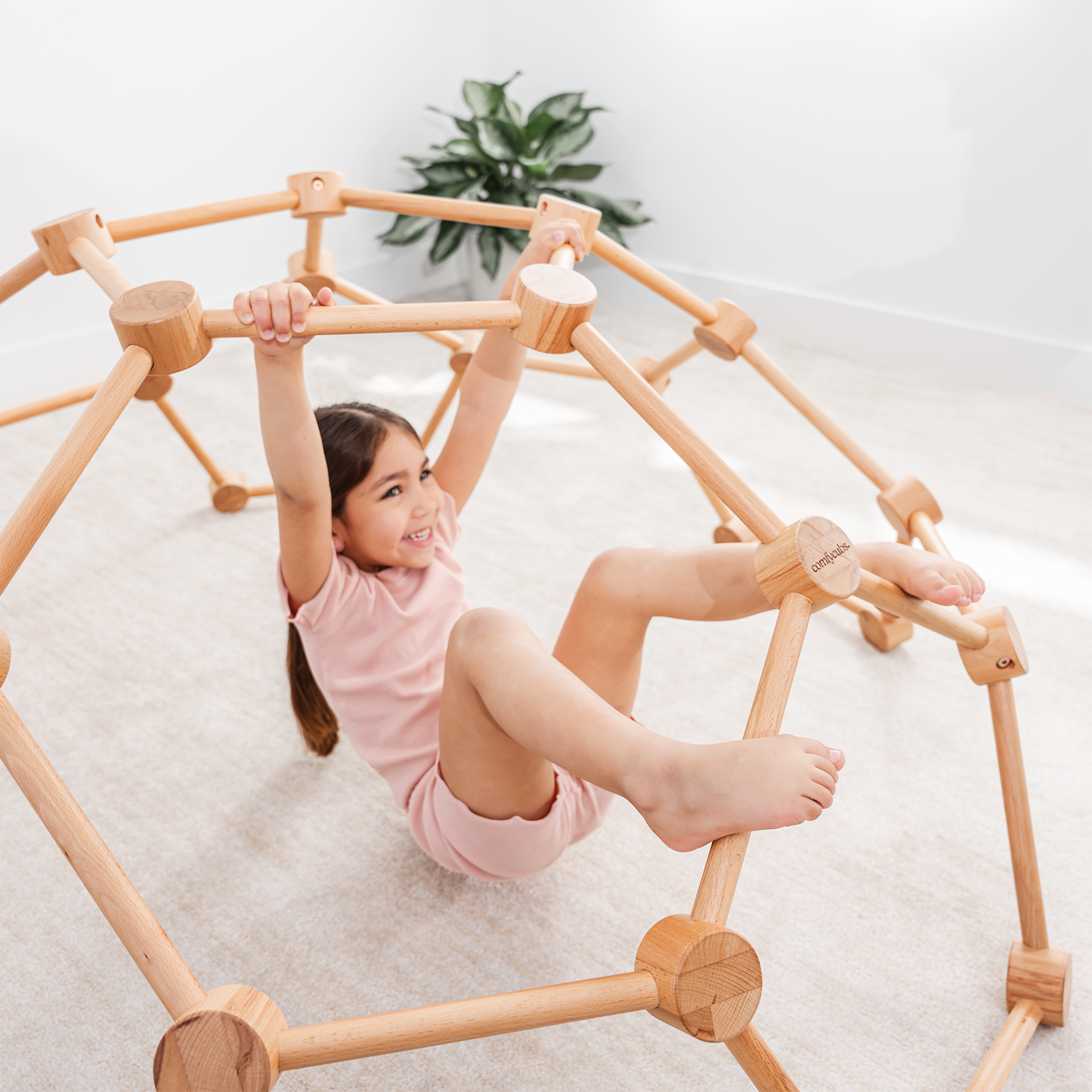 Wooden Climber for Kids in Natural Wood