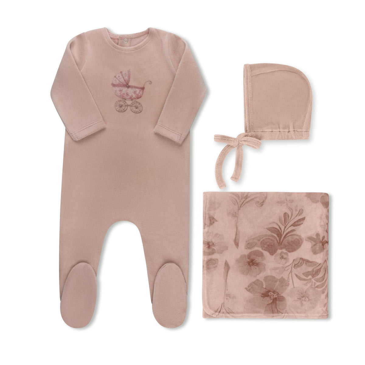 Watercolor Carriage Velour Collection Pink - Full Set