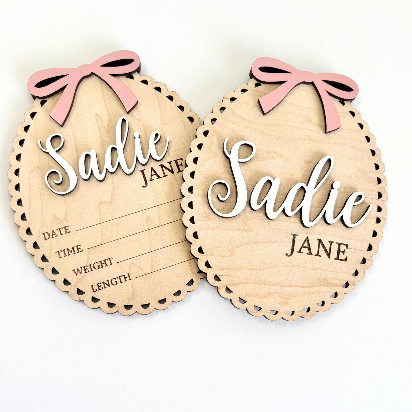 Baby Name Announcement Sign Newborn Girl