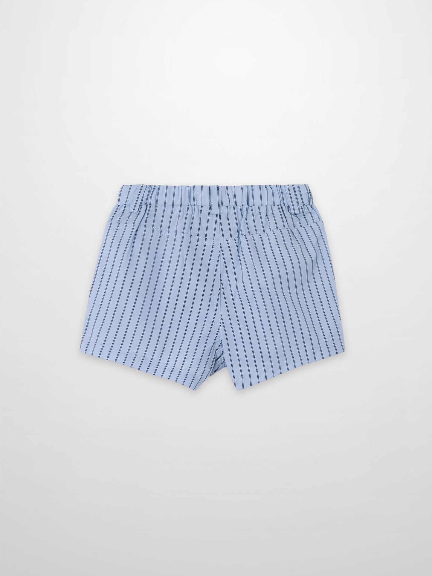 Striped Cotton Shorts - Blue