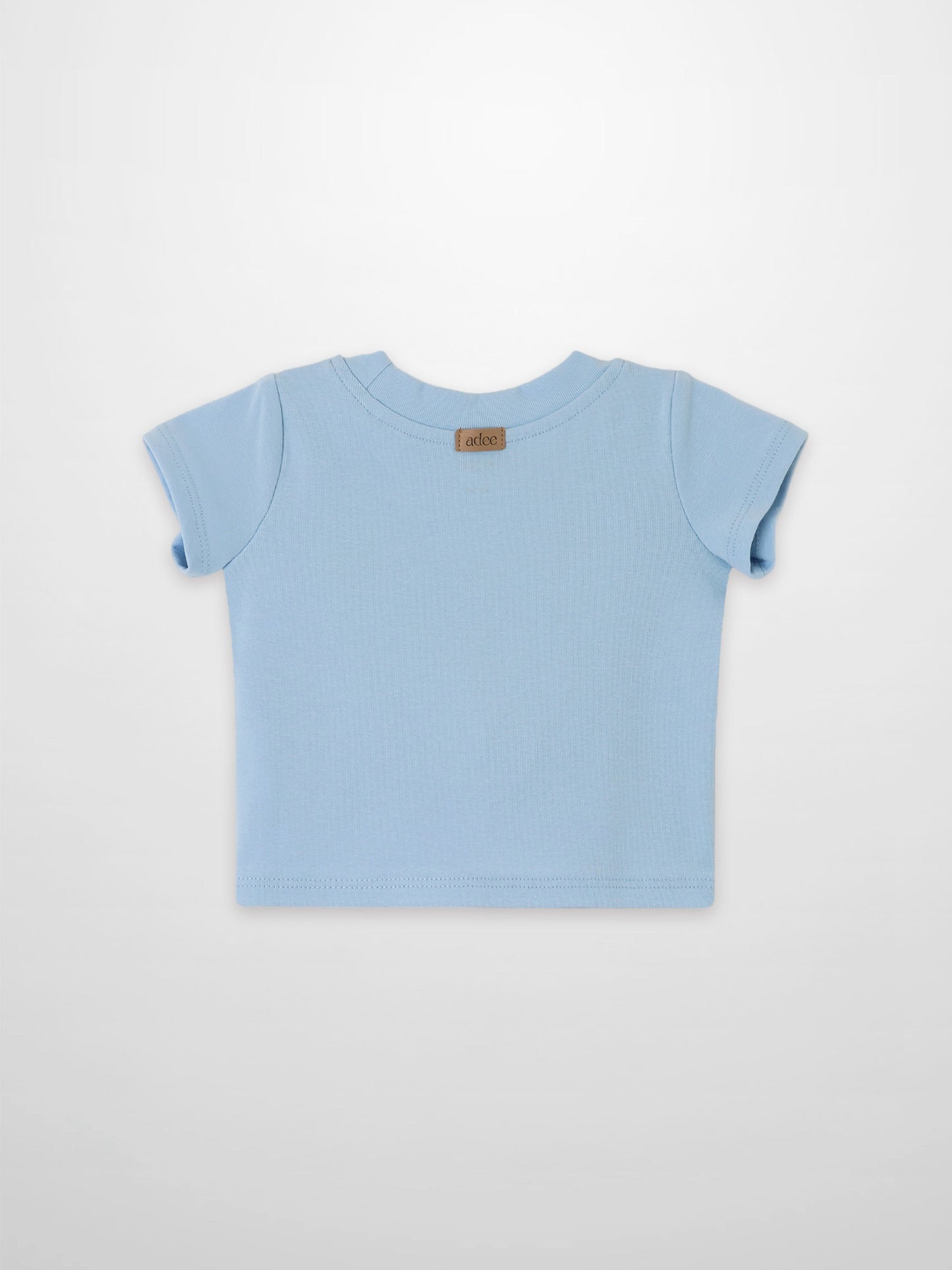 Short Sleeve Emblem Boxy T-Shirt - Light Blue