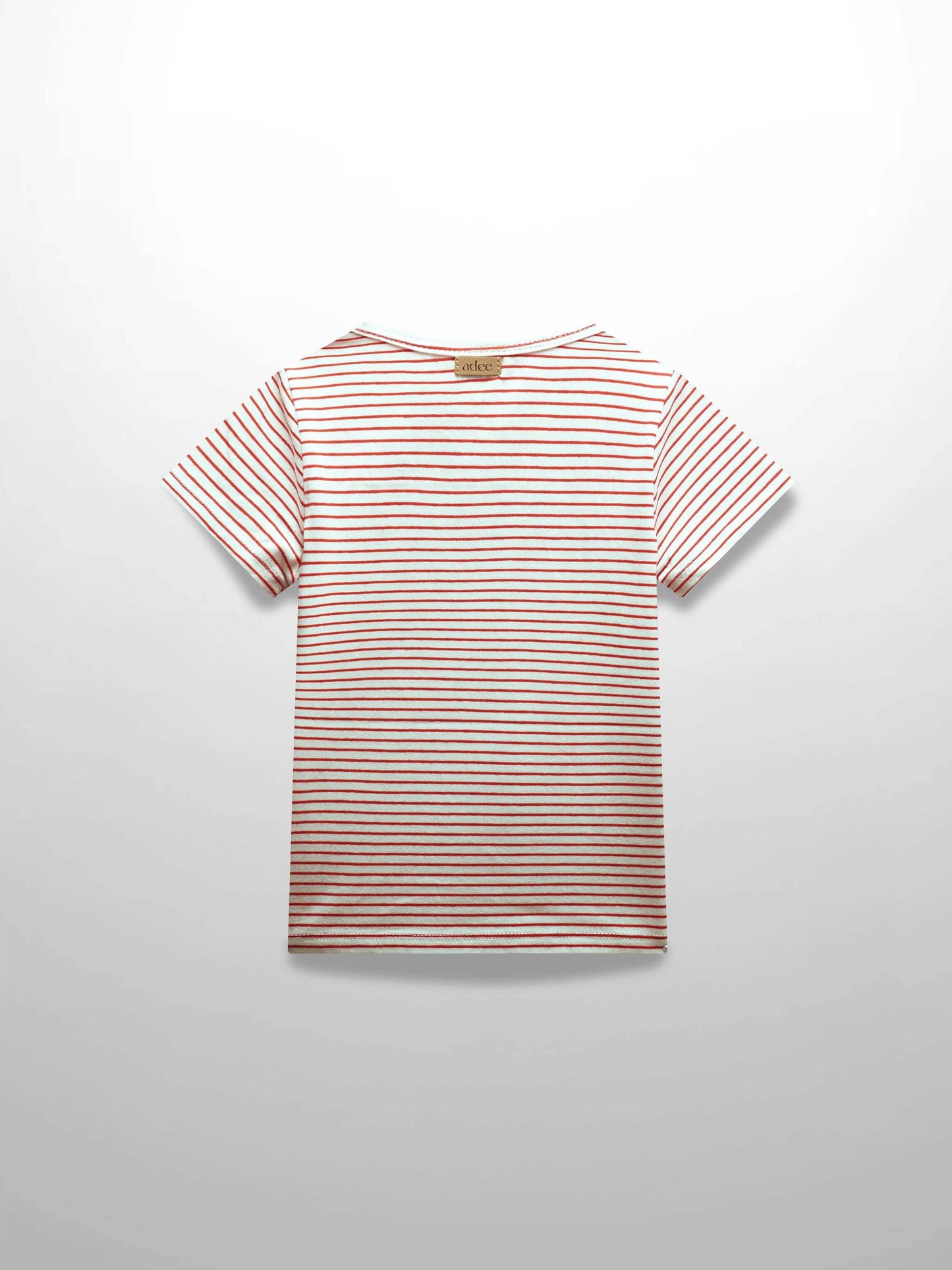 Pink & White Striped Short  Sleeve T-Shirt