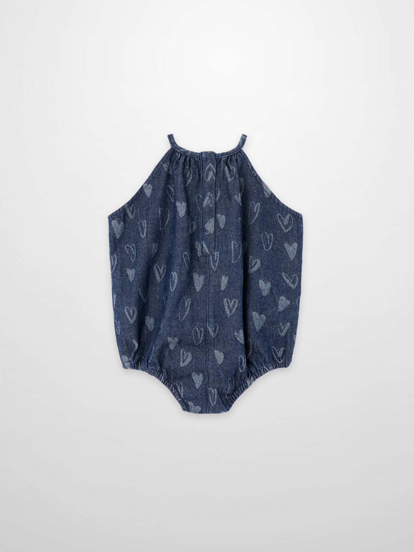 Denim Heart Romper