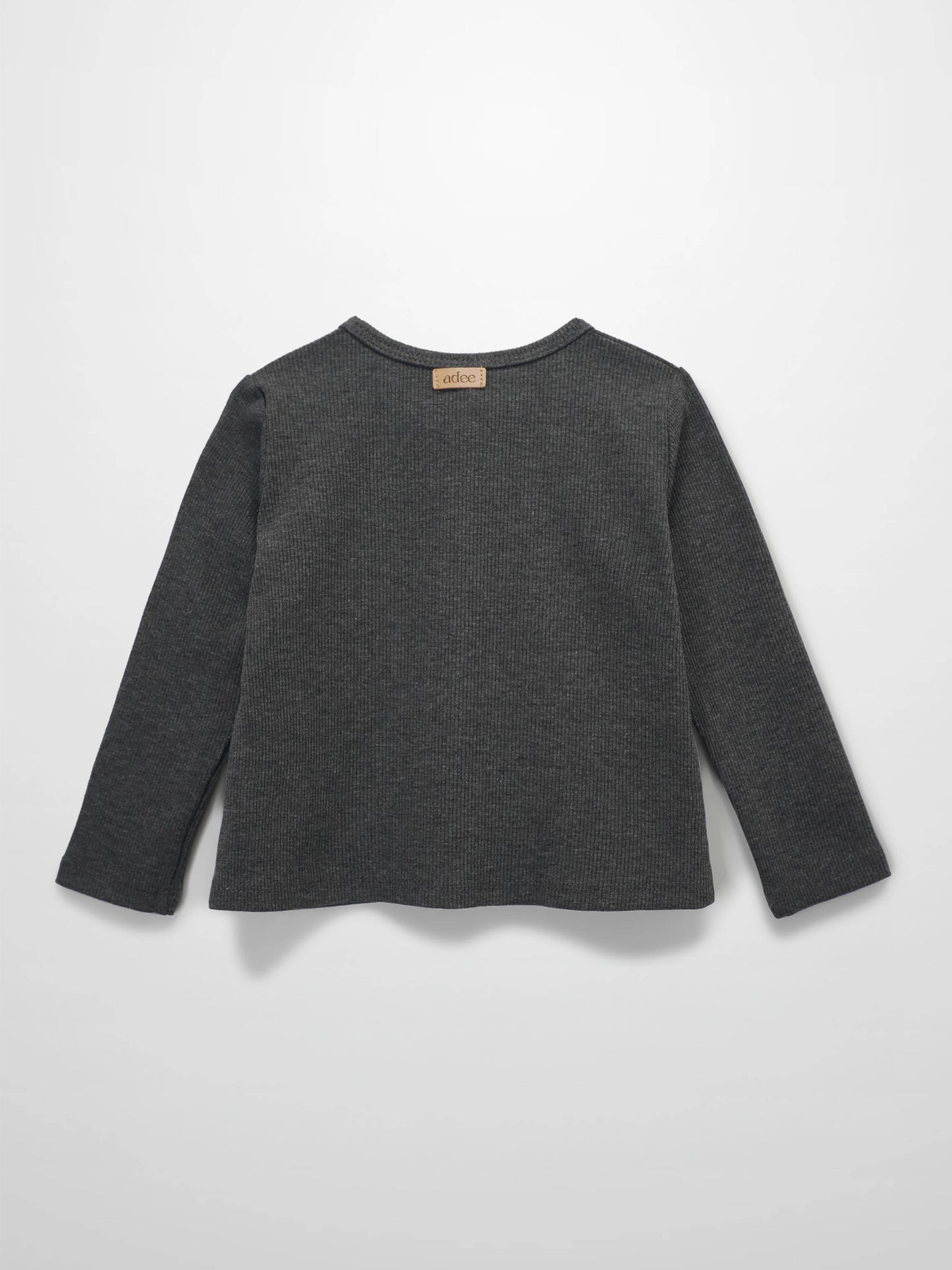 Thin Ribbed Cardigan - Heather Grey