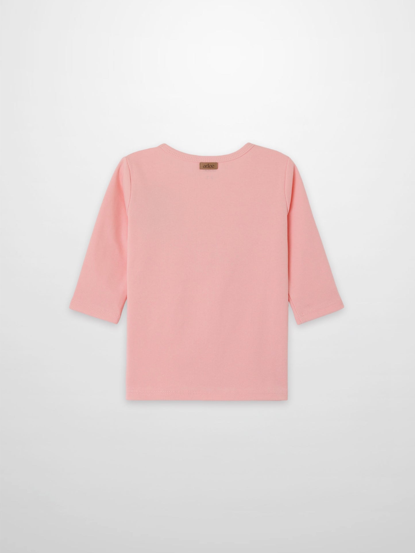 3/4 Sleeve Emblem T-shirt - Light Pink