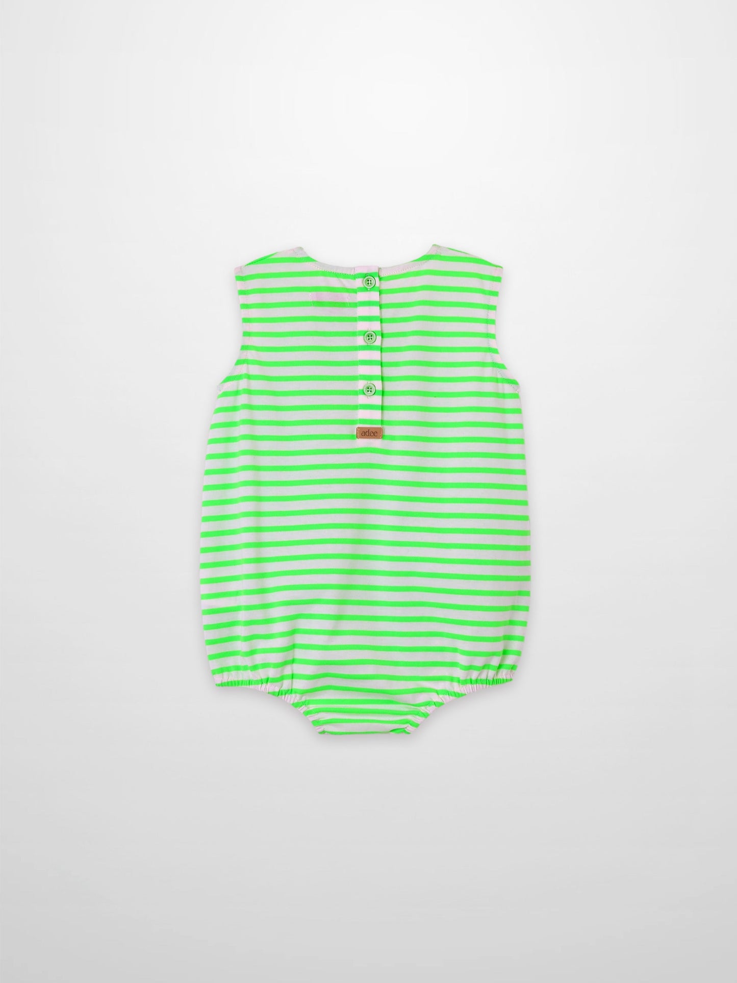 Neon Green Striped Romper