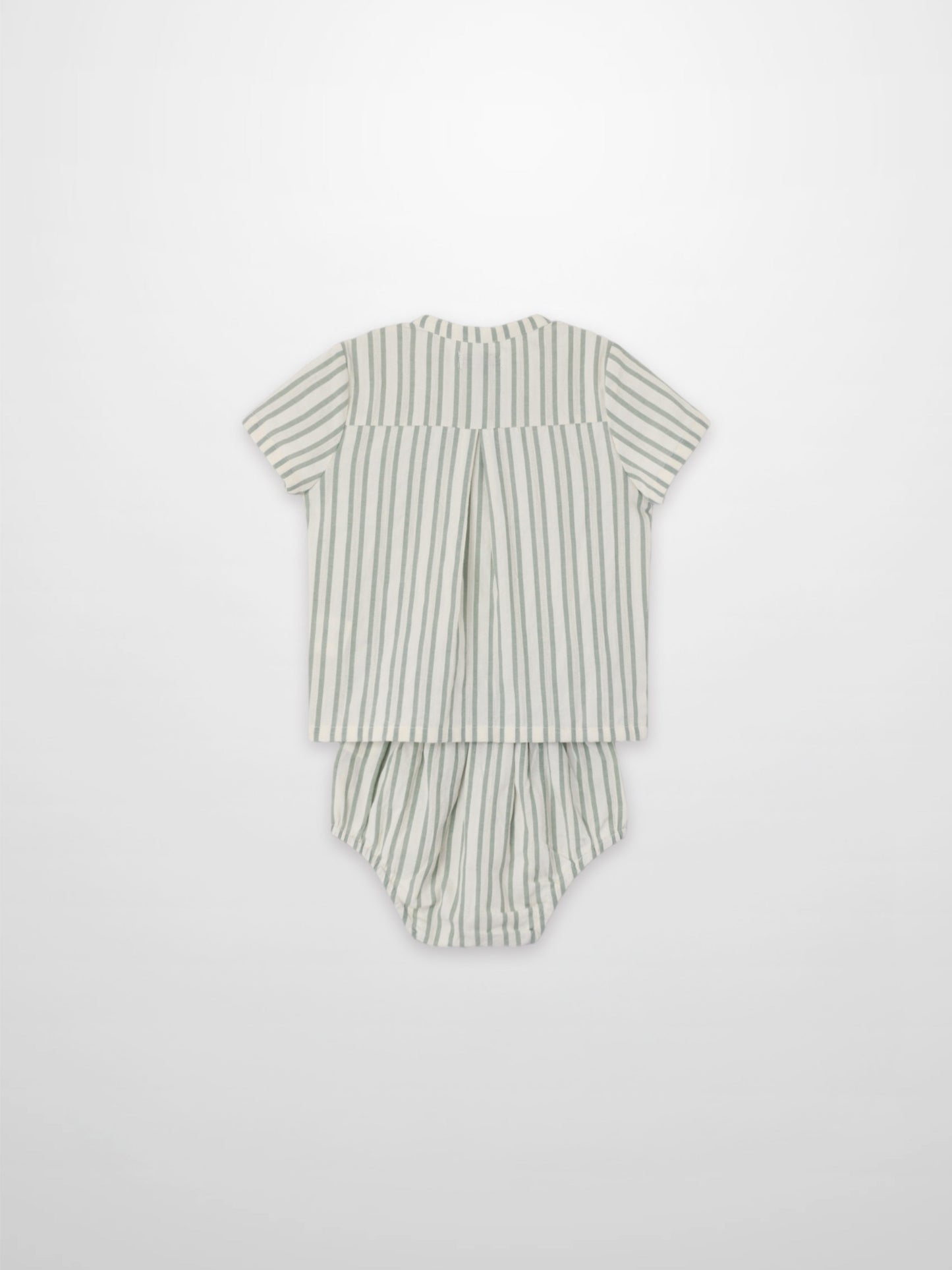 Green Striped Shirt & Bloomers Set