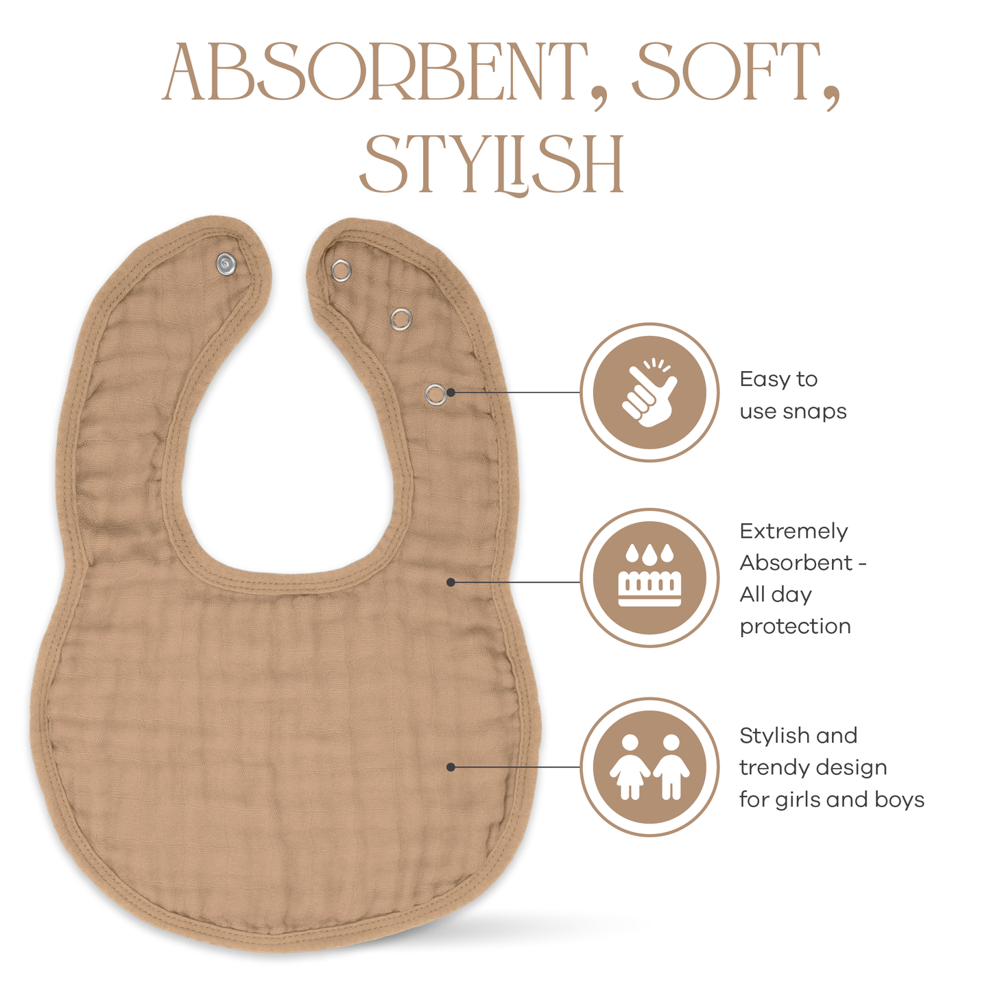 Muslin Bibs in Cedar