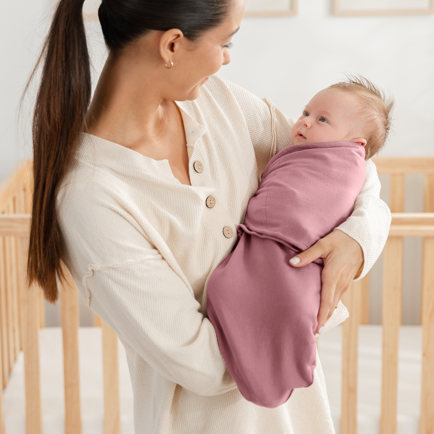 Easy Swaddle Blankets in Blush, Mauve, Mulberry, Pack of 3