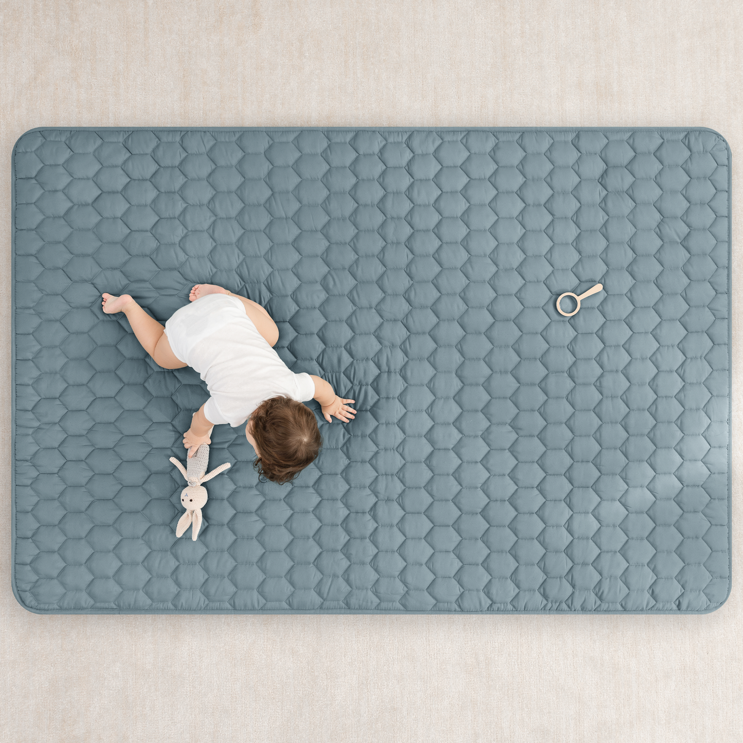 Play Mat with Non-Slip Bottom in Pacific Blue
