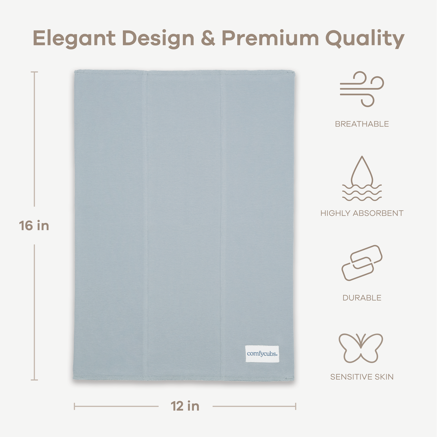 Cotton Burp Cloths in Pacific Blue