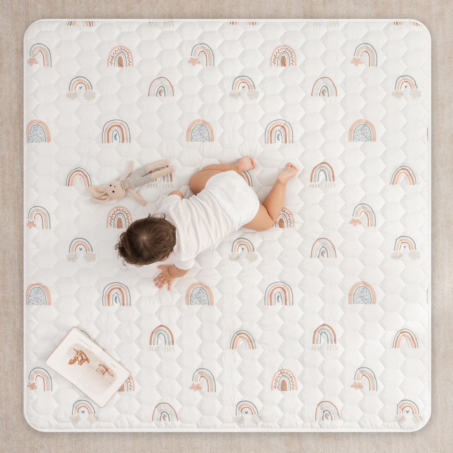 Play Mat with Non-Slip Bottom in Rainbow