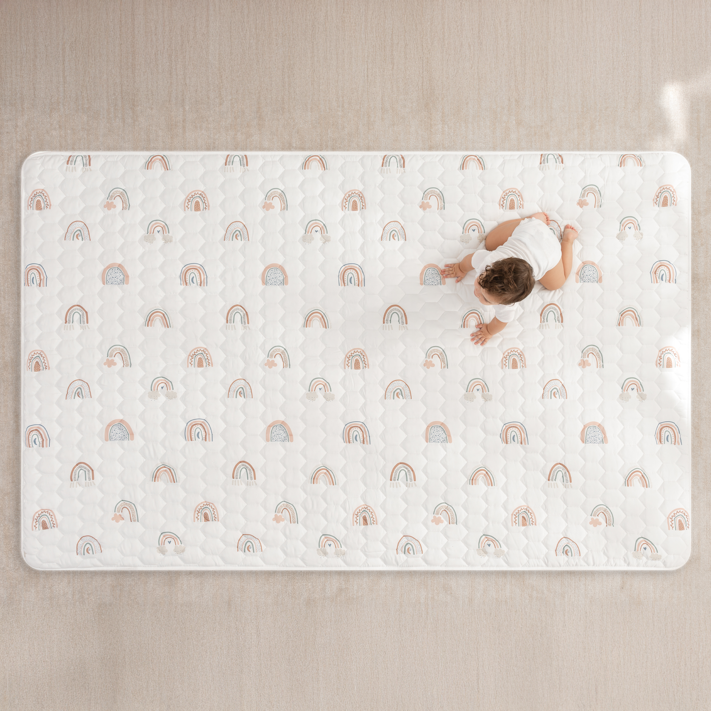 Play Mat with Non-Slip Bottom in Rainbow