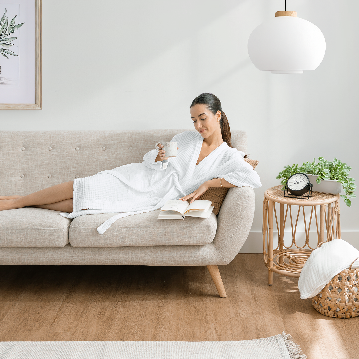 Muslin Bathrobe in White