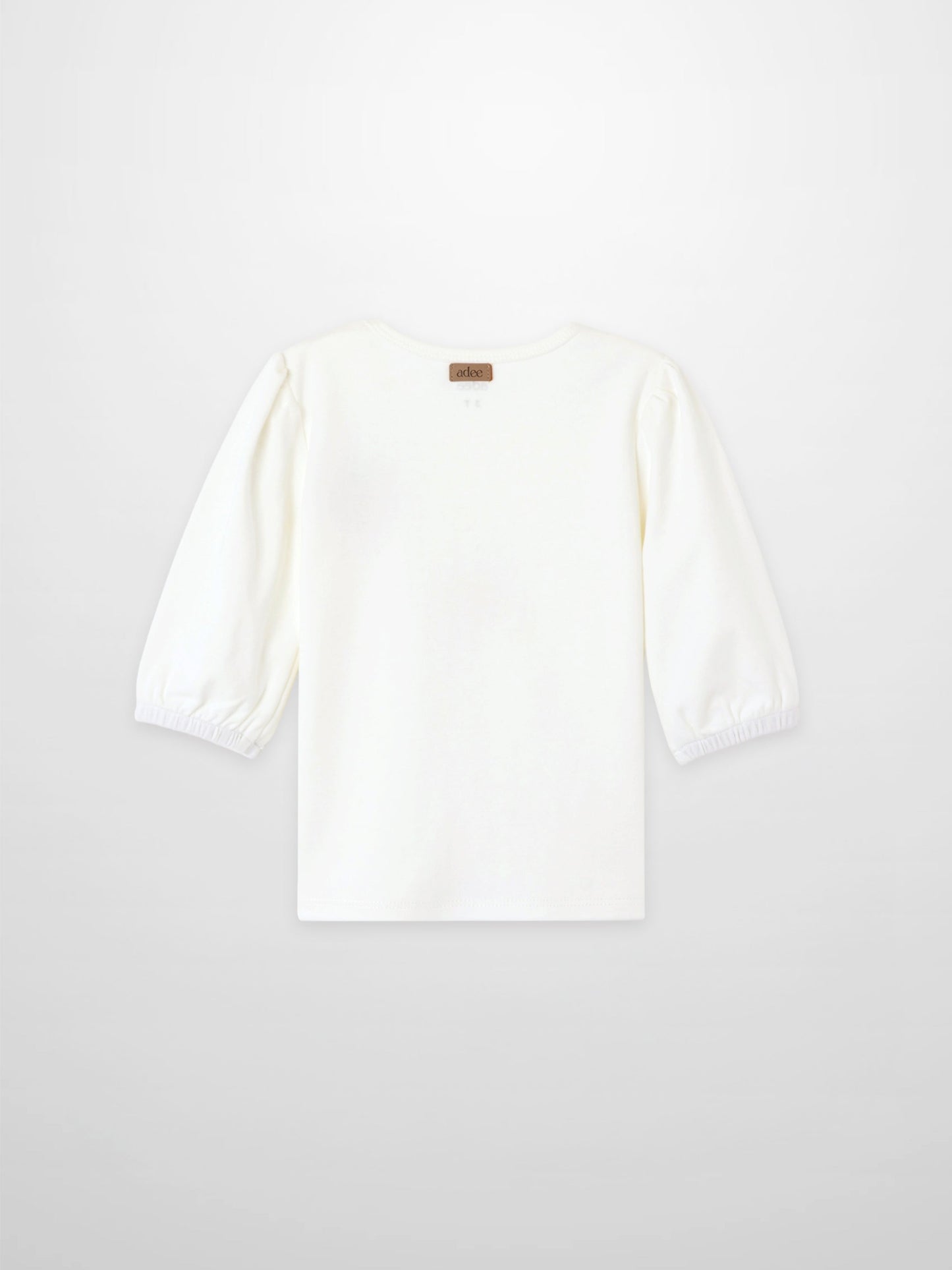 Embroidered Strawberry 3/4 Puff Sleeve T-shirt