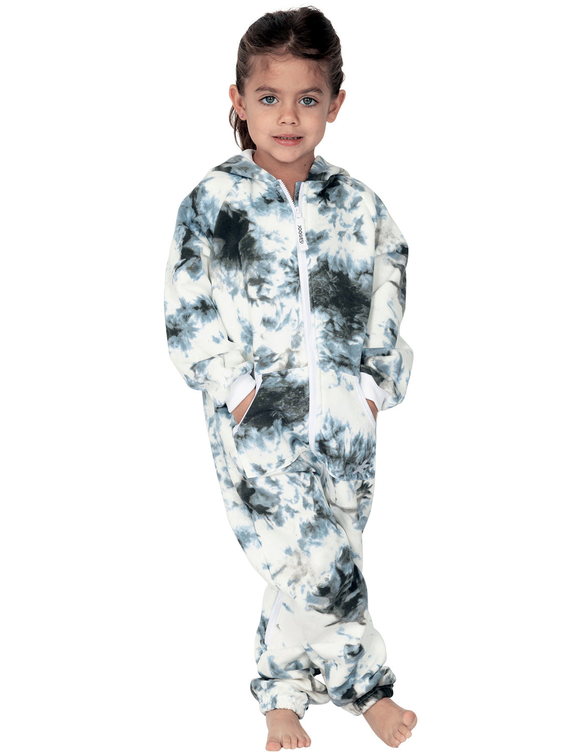 Tie Dye Black Toddler Footless Hoodie Onesie