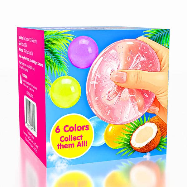 Coconut Oil Squishies® Smooth Sensory Stress Ball & Fidget Toy – Choose Your Color