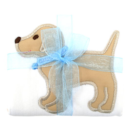 Lab Puppy Appliqued Burp
