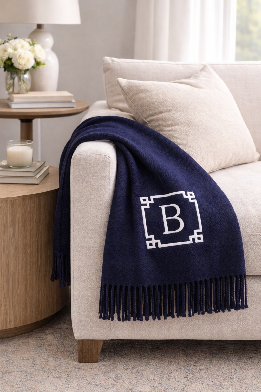 Solid Plush Cotton Blend Throw - 55" x 70"