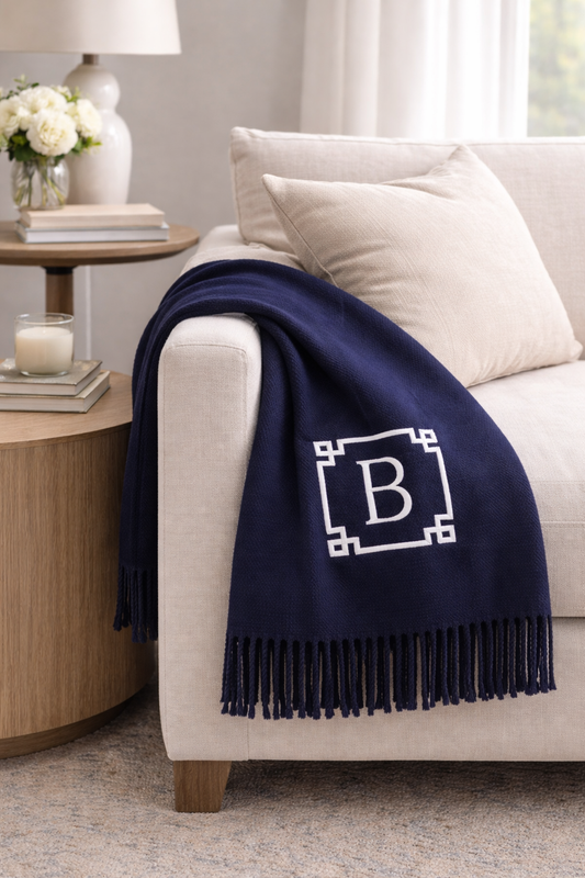 Solid Plush Cotton Blend Throw - 55" x 70"