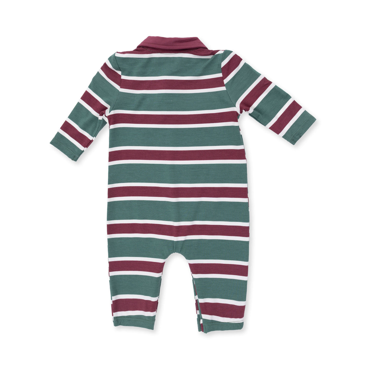 Rugby Stripe Green - Polo Romper