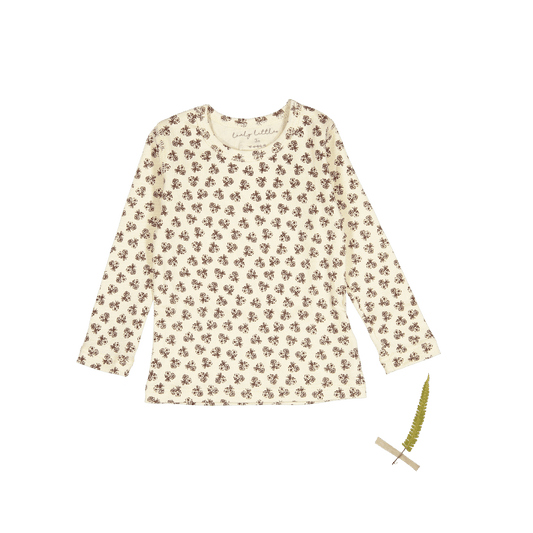The Printed Long Sleeve Tee -  Neutral Floral