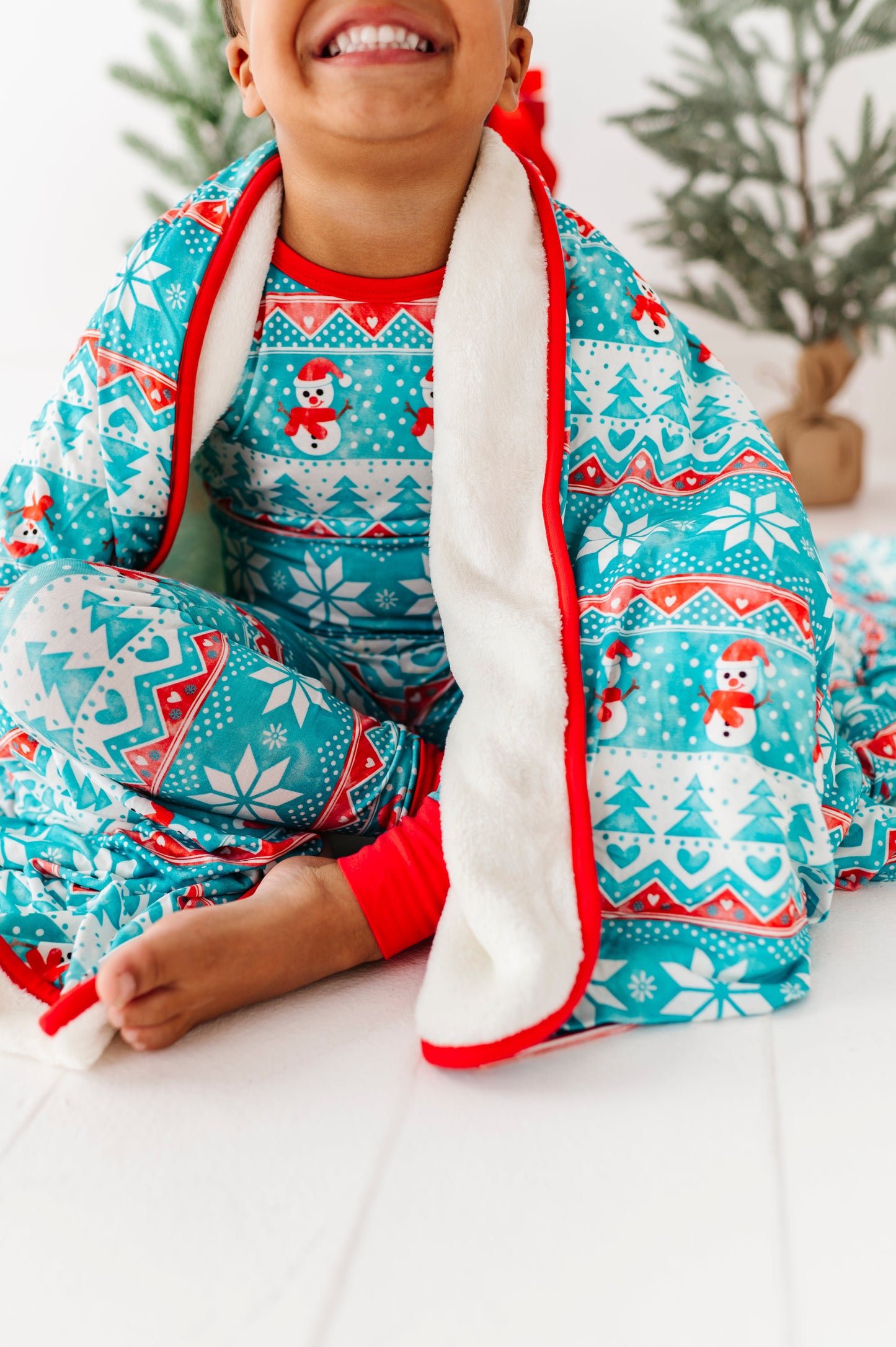 Frosty Fair Isle Plush Toddler Blanket