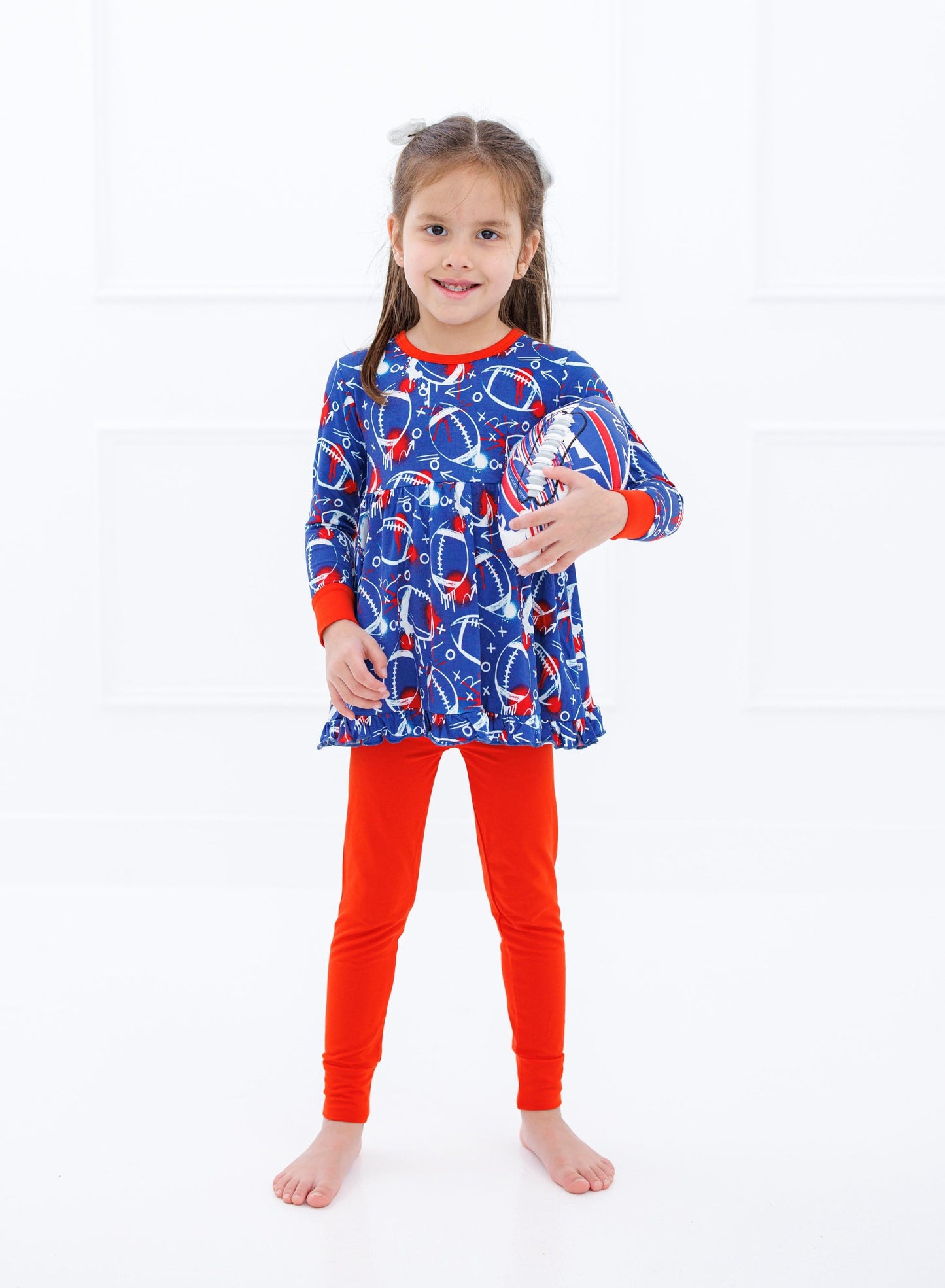 Graffiti Football Peplum Set : BLUE AND RED
