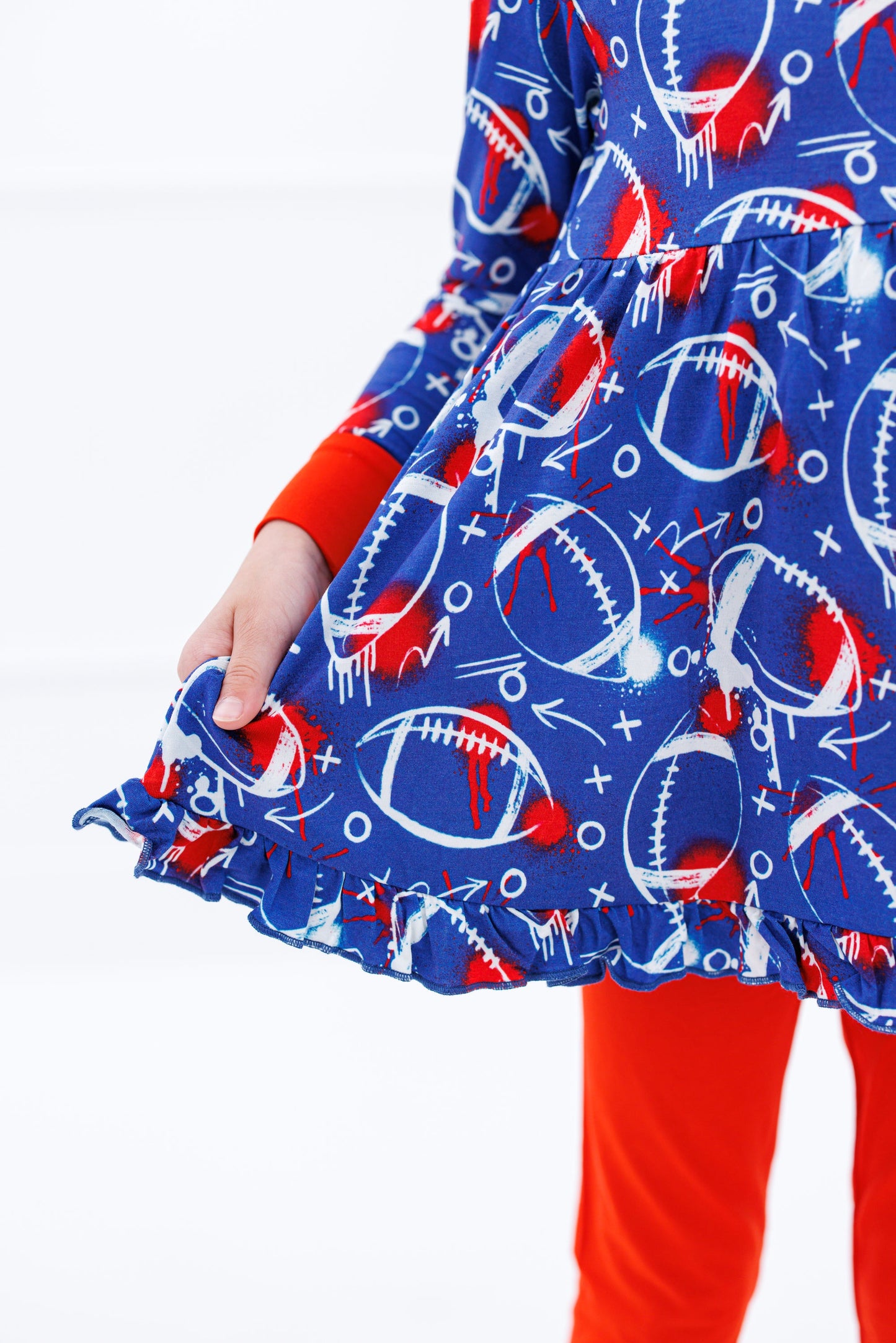 Graffiti Football Peplum Set : BLUE AND RED