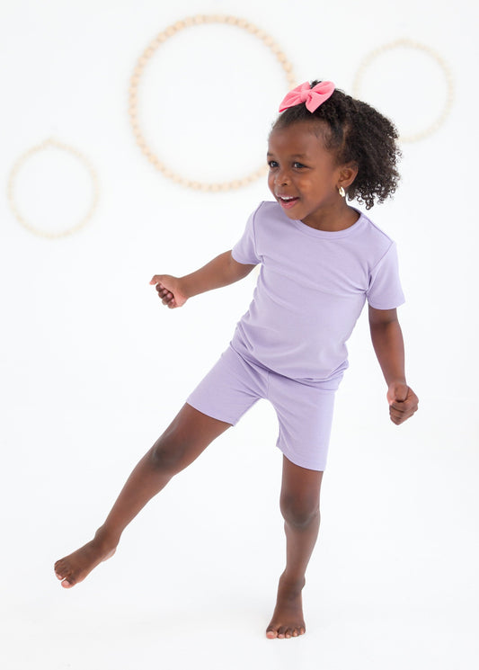 Lavender Ribbed 2-Piece Pajamas