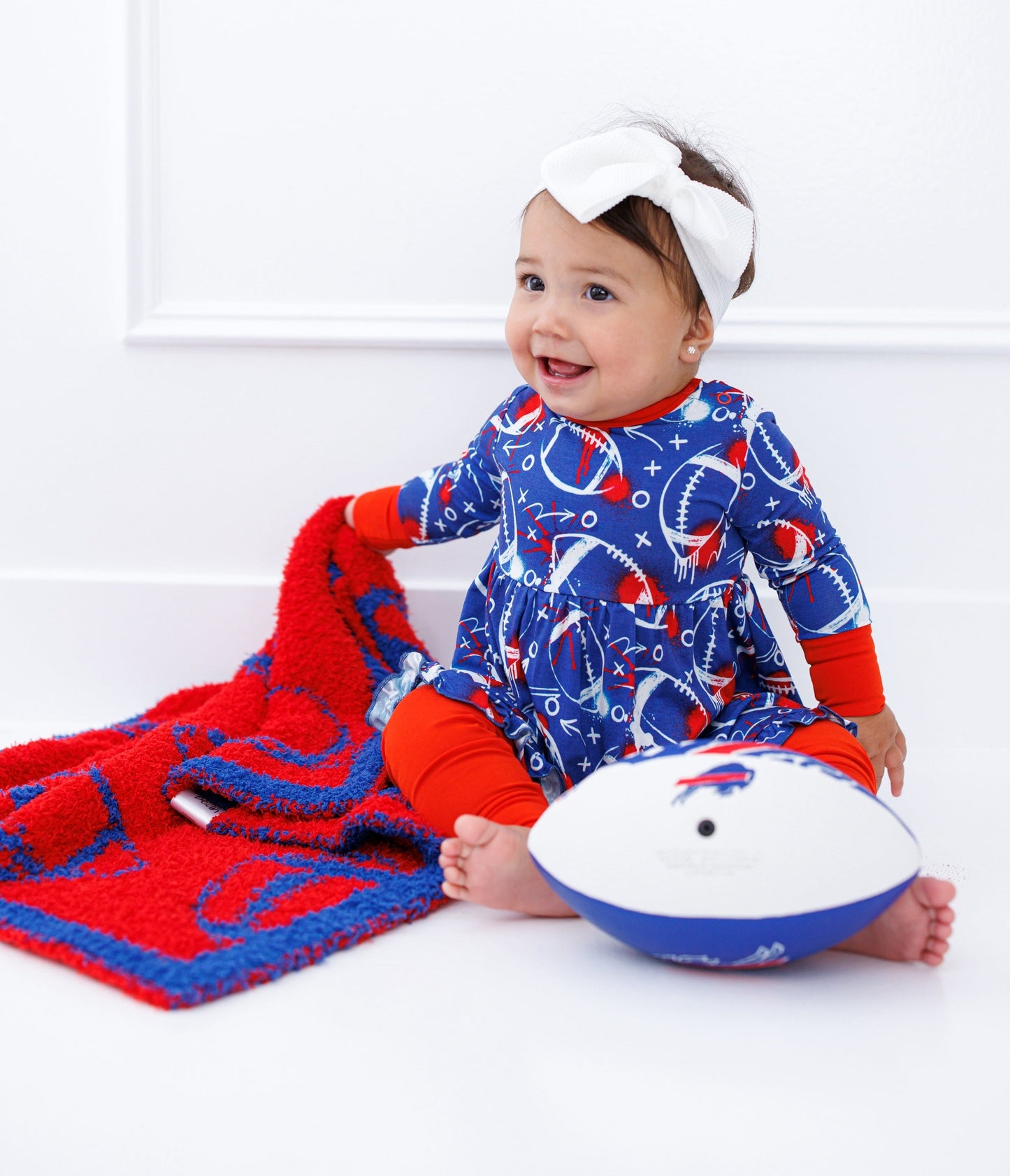 Graffiti Football Peplum Set : BLUE AND RED