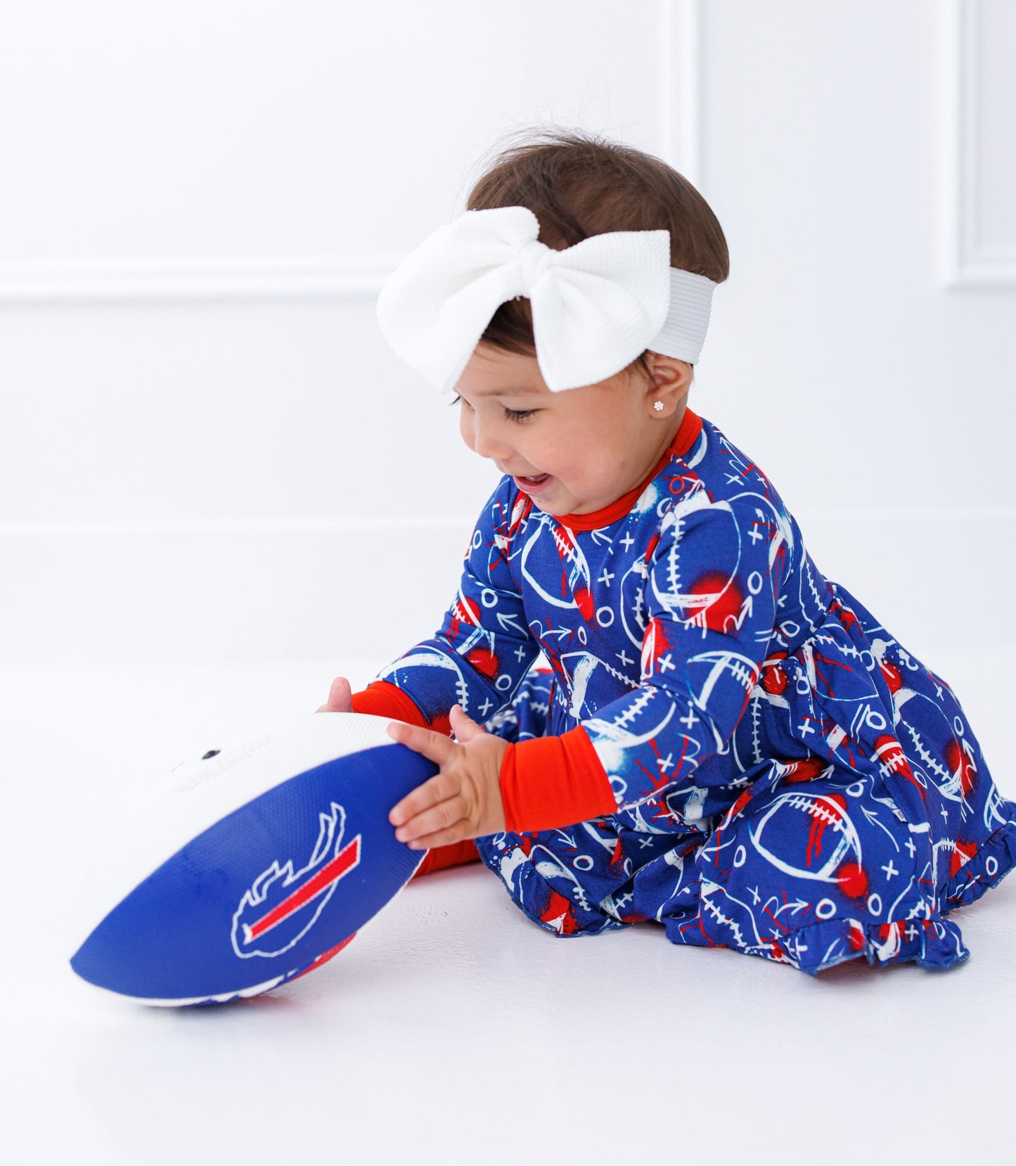 Graffiti Football Peplum Set : BLUE AND RED