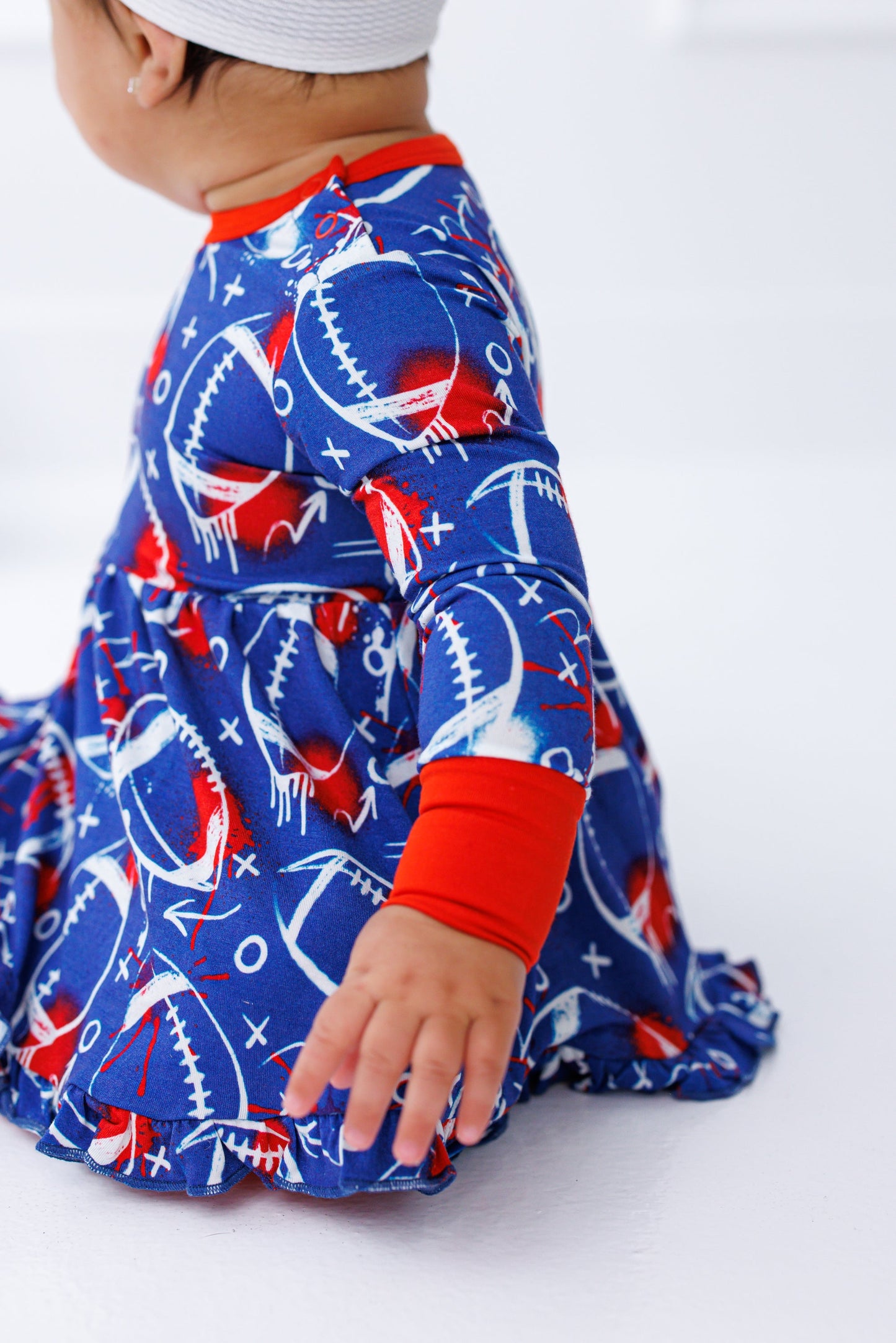 Graffiti Football Peplum Set : BLUE AND RED
