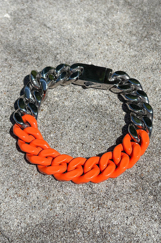SC - Victoria Orange and Silver Link Bracelet