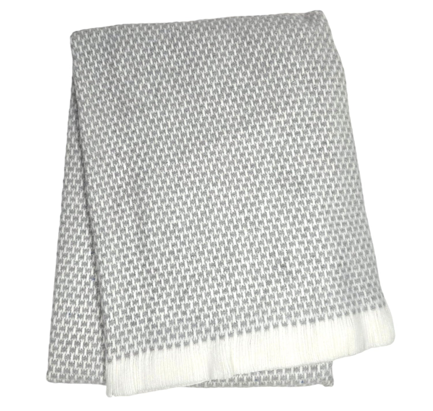 Cotton Blend Fringed Grain of Rice Baby Blanket