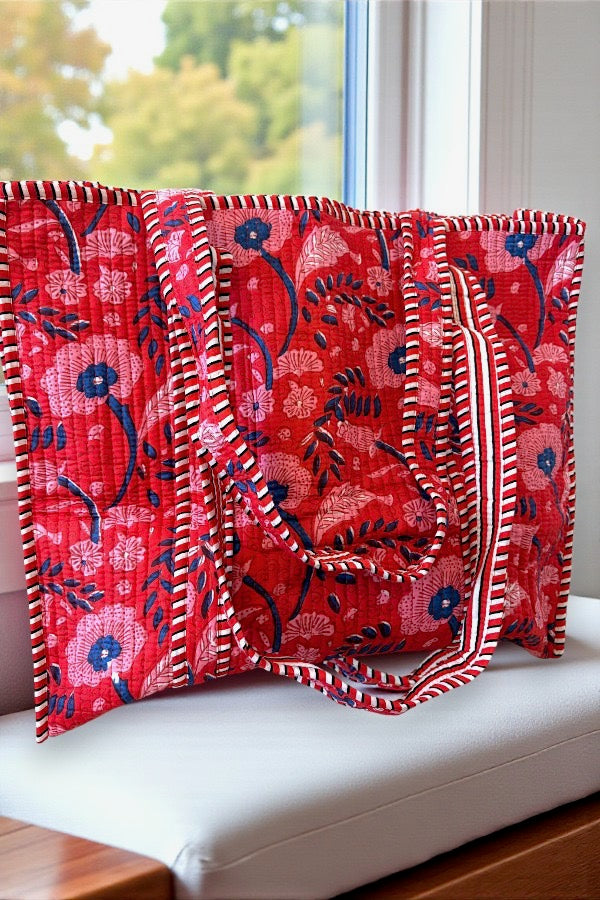 SC - Scarlet Blooms Floral Tote Bag