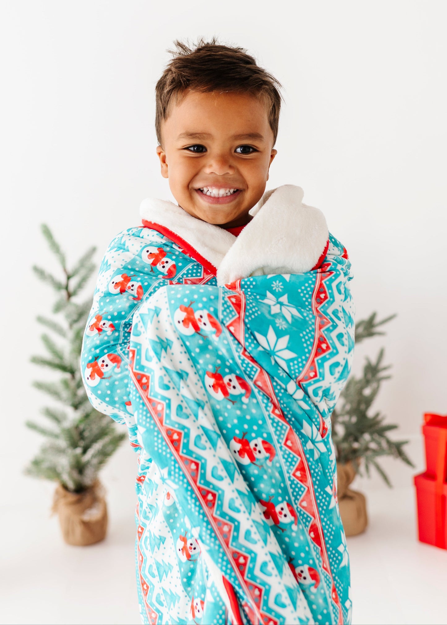 Frosty Fair Isle Plush Toddler Blanket