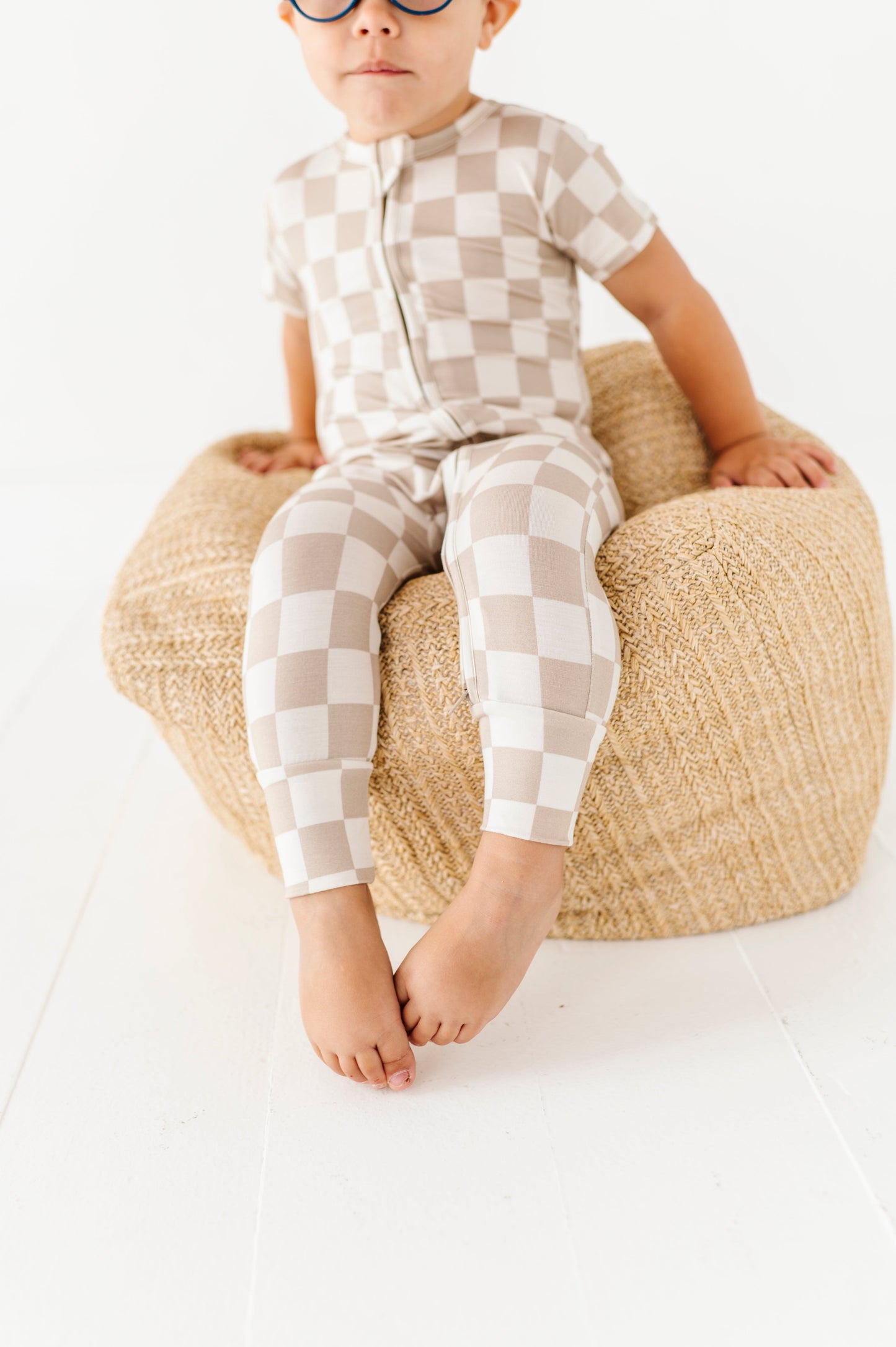 Oat Check Zip Romper
