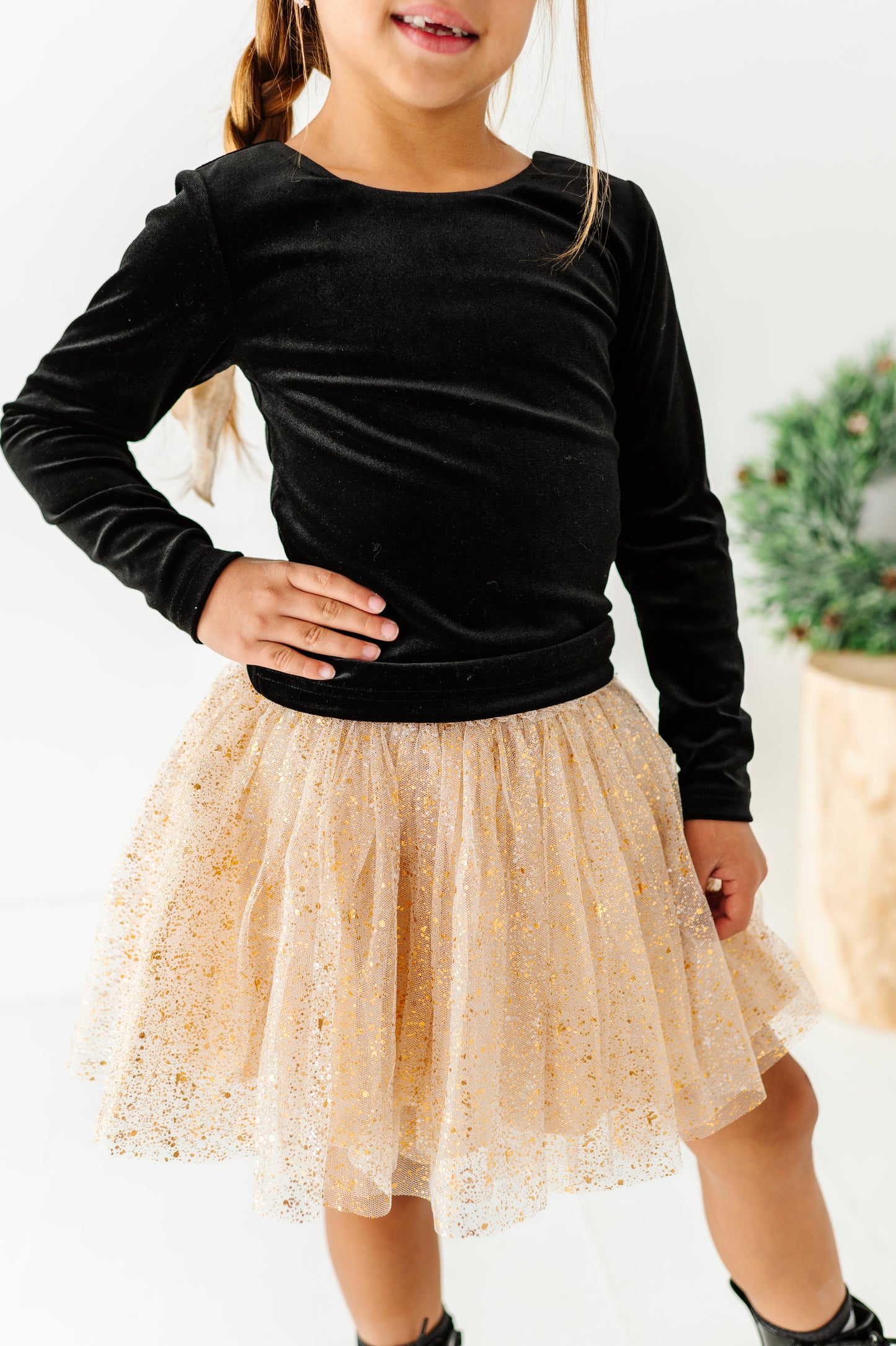 Black Velvet | Bow Back Long Sleeve Top