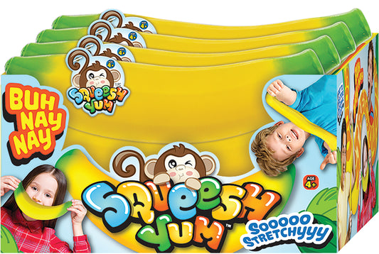 Squeesh Yum Buh Nay Nay Sand Filled Banana Squishy | Stretchy Sensory Toy