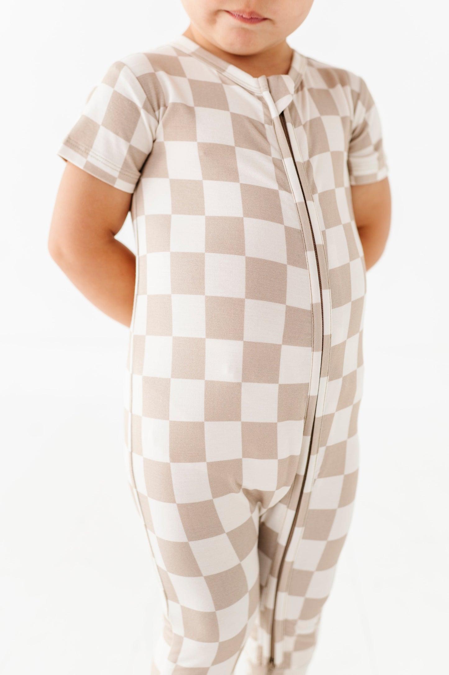 Oat Check Zip Romper