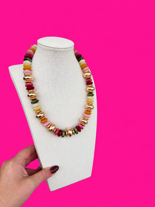 Chunky Statement Necklace - Fall Colors