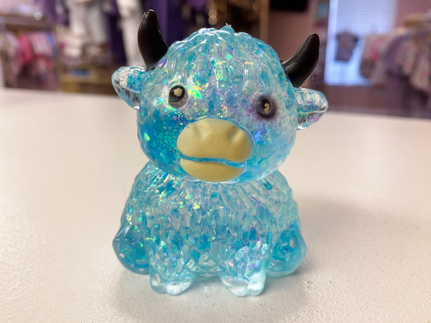 Glitter Highland Cow Squish | Slow Rise Sensory Squeeze Toy | Glitter Fidget Toy | The Prissy Pelican Boutique | Bossier City, LA