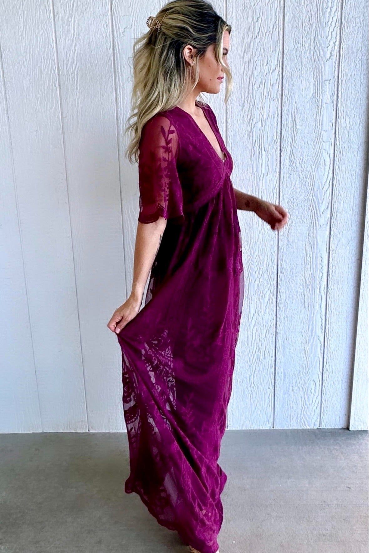 PinkBlush Maternity Maxi Dress | Burgundy Lace Overlay Dress PinkBlush Maternity Maxi Dress | Burgundy Lace Overlay Dress