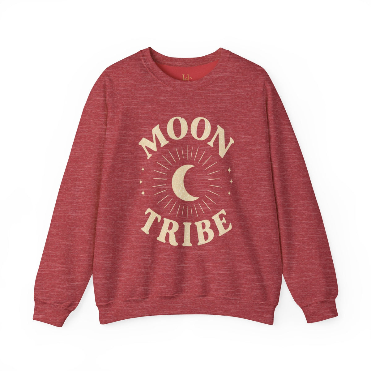 Moon Tribe Crewneck Sweatshirt — Celestial Moon Graphic Pullover - Jewel Tones