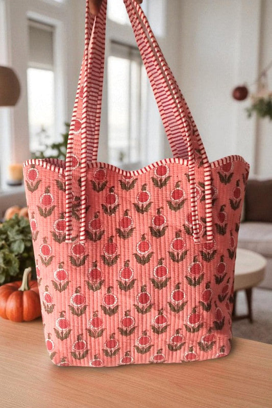 SC - ETA 9/3 -  Cider Bloom Pink Scalloped Tote Bag